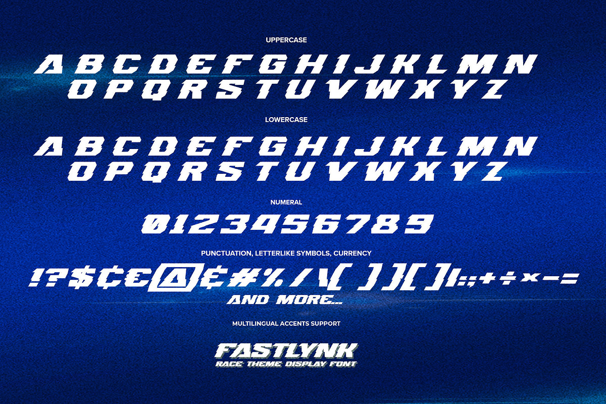 FASTLYNK - Race Theme Display Font, a Font by Gassstype (Photo 7 of 9)