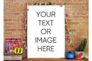 Brick Wall Frame Mockup