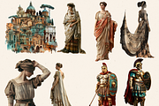 SURREAL ROMAN EMPIRE CLIPART PACK, a Person Illustration by Daring Digies (Thumbnail 3 of 10)