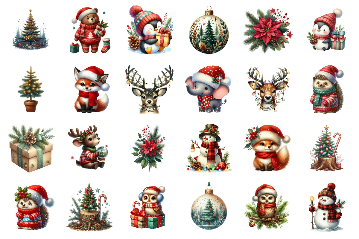 Woodland Christmas Sublimation PNG, an Illustration by SinaCreation (Photo 2 of 7)