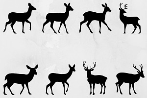 Deer Silhouette SVG #2, an Animal Illustration by newminddesign