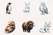 Watercolor Arctic Animals Clipart, a Seasonal Illustration by CreationArt (Thumbnail 4 of 7)