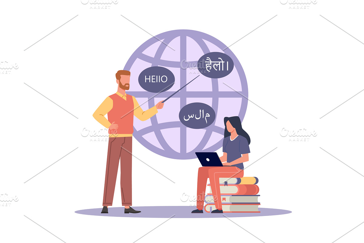 Linguistics. Language courses, an Object Illustration by YummyBuum