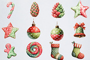 Whimsical Christmas Clipart, an Illustration by Watercolor design (Thumbnail 2 of 6)
