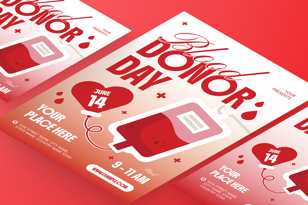 World Blood Donor Day Flyer Set, a Flyer Template by Annora Studio (Photo 5 of 6)