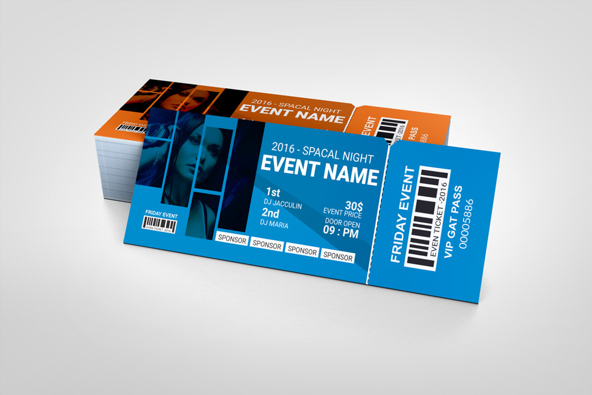 Editable Event Ticket Design, a Card Template by BrandlyTemplate (Photo 2 of 3)