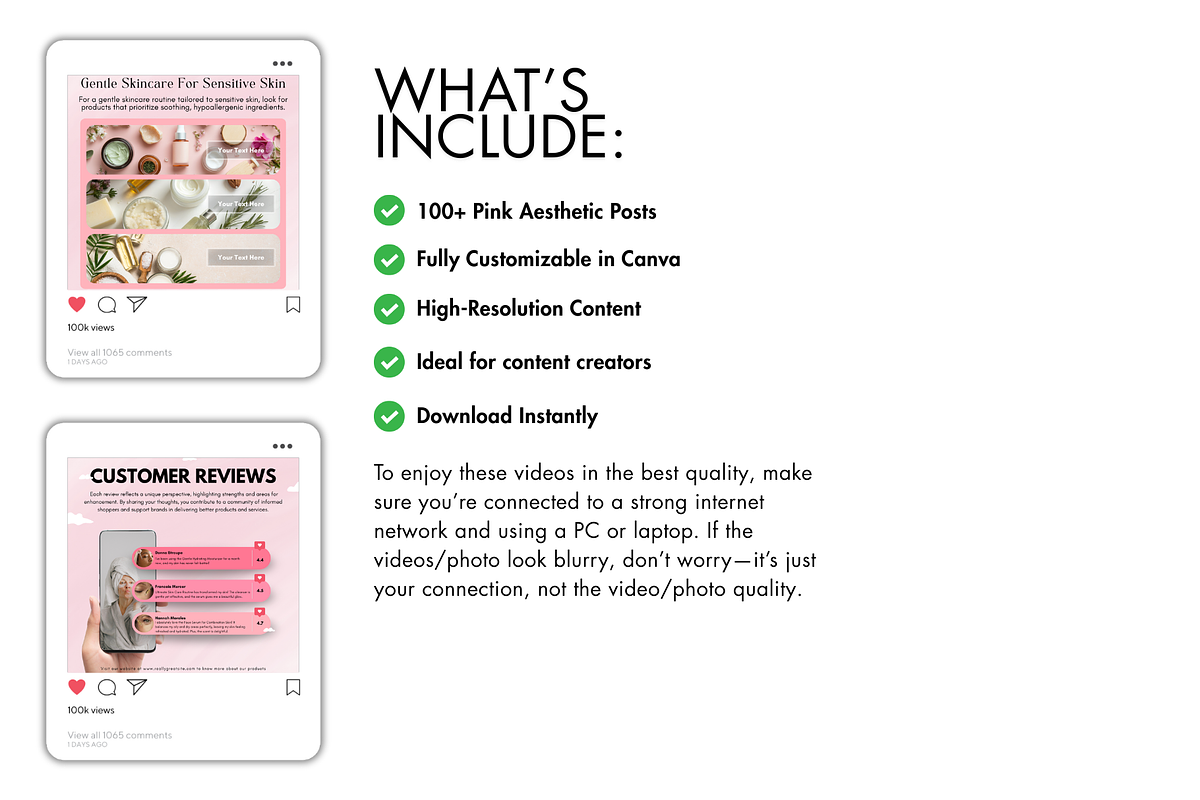 Pink Skincare Instagram Templates preview 3
