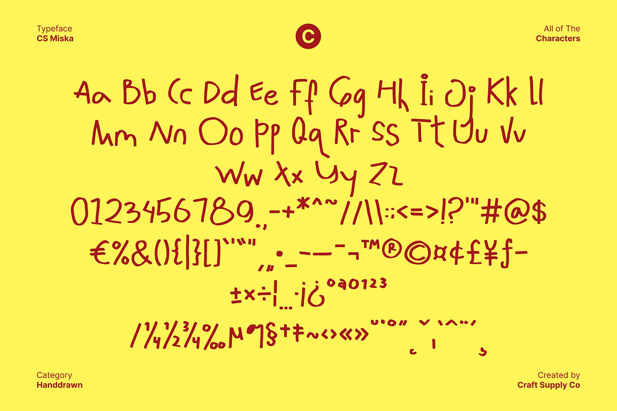 CS Miska – Messy Handwritten Font, a Handwritten Font by Craft Supply Co. (Photo 8 of 8)