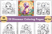 Cute Dinosaur Coloring Page for Kids, an Animal Illustration by LA Design (Thumbnail 1 of 9)