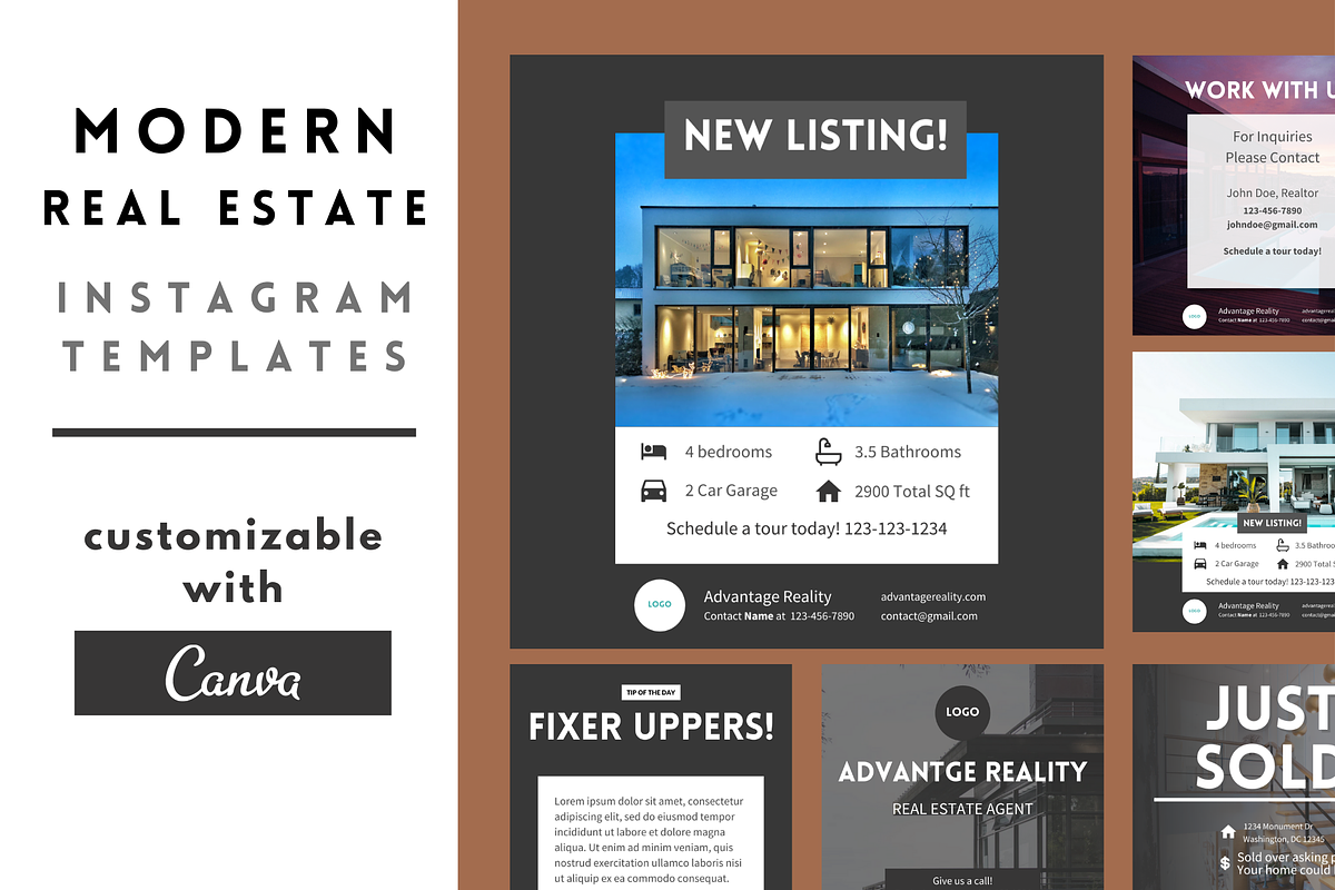 Modern Real Estate Instagram Posts, a Social Media Template by Minva Themes (Photo 1 of 5)