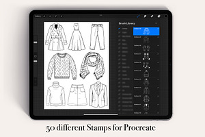 50 Clothes Procreate Stamps Brushes