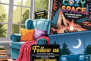 Cozy Spaces Coloring Pages for Adult, a Decorative Illustration by Ink Gallery (Thumbnail 3 of 3)