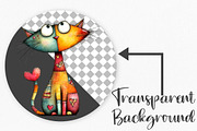 Quirky Valentine Cats Clipart Bundle, an Illustration by Canvas Craft (Thumbnail 2 of 6)