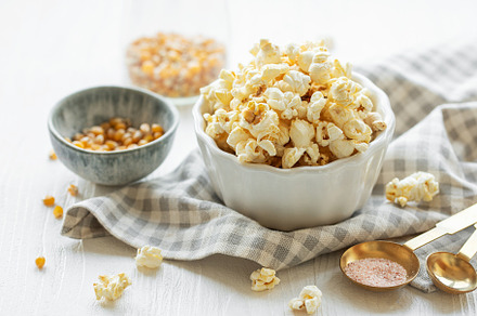 Tasty salted homemade popcorn, a Food & Drink Photo by Olena Rudo