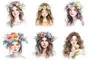 Beautiful Girl with Flowers PNG, an Illustration by SinaCreation (Thumbnail 2 of 5)