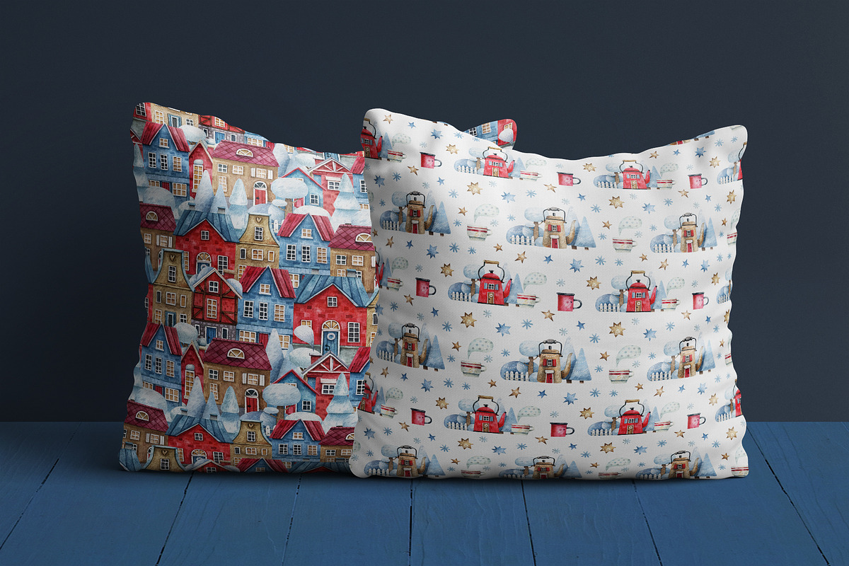 Christmas House, a Texture Illustration by Watercolor by Tonia Tkach (Photo 6 of 7)