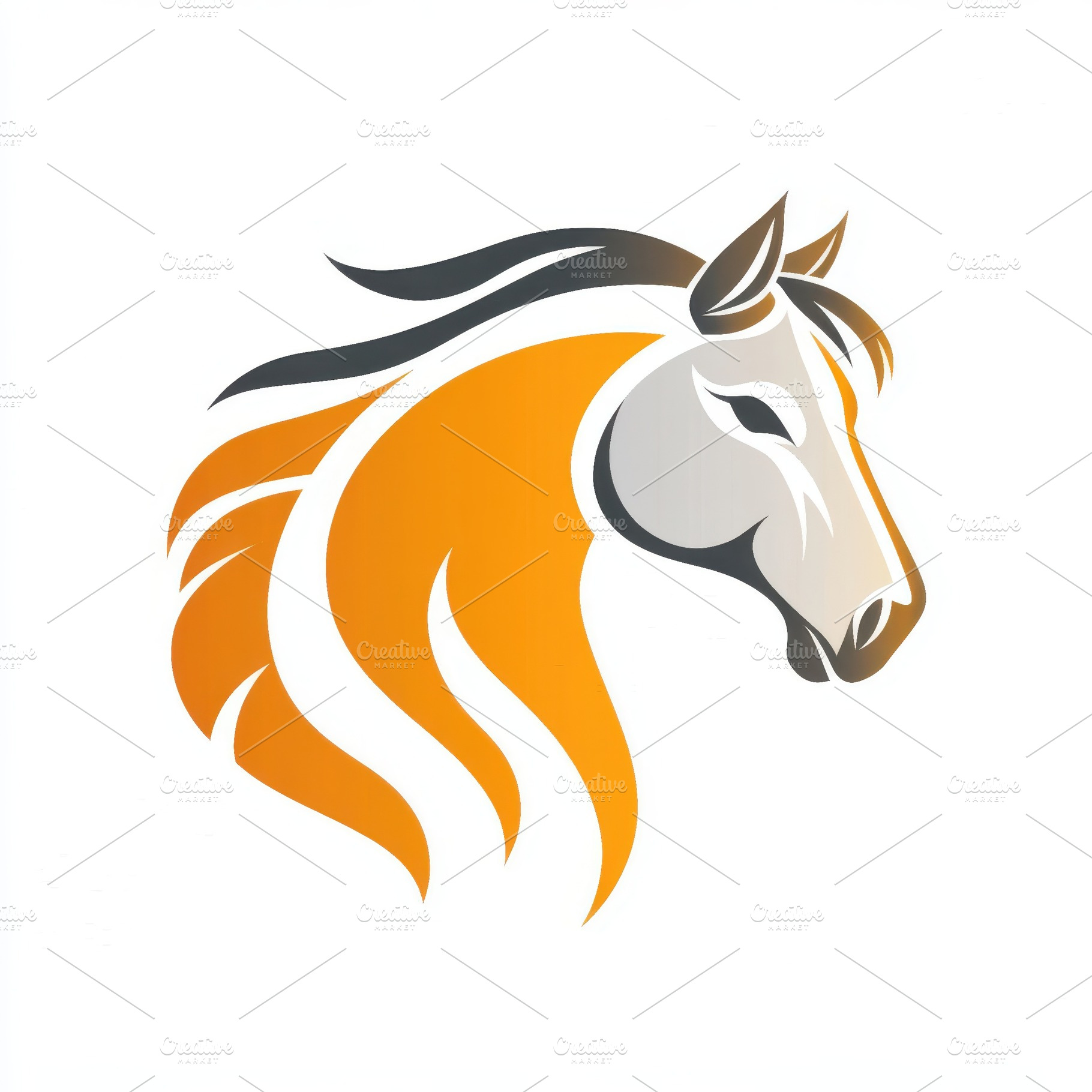 Elegant Horse Head Logo Design Orang, an Animal Photo by Pixeness Studio