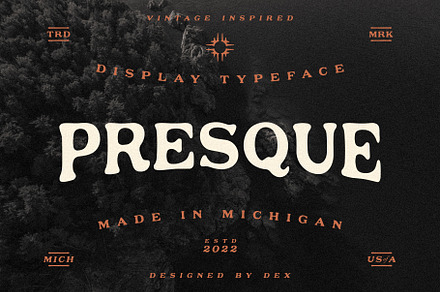 Presque Typeface, a Font by designsbydex