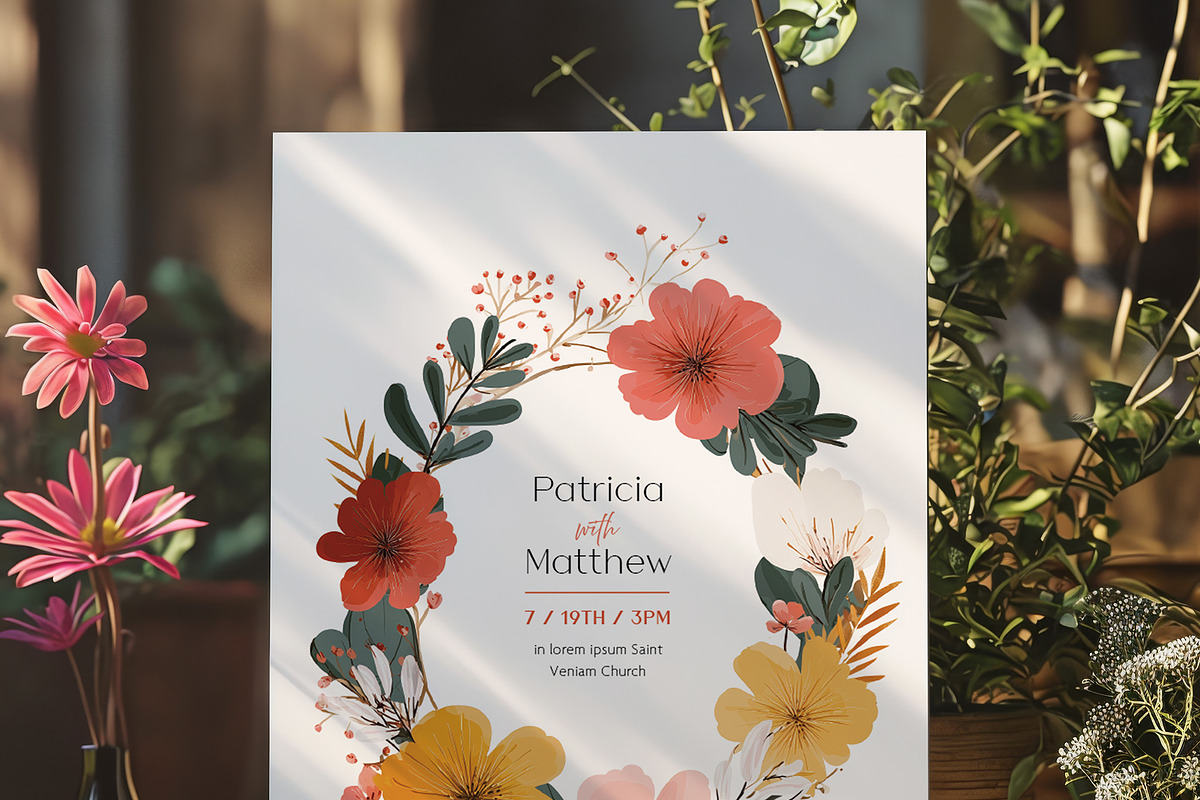 Floral Arch Wedding Invitation preview 2