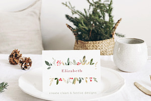 Christmas Wreath Clipart Card Border