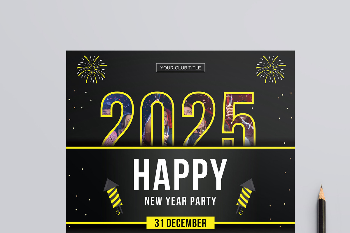 Happy New Year Flyer Layout, a Flyer Template by MightyDesign (Photo 2 of 8)
