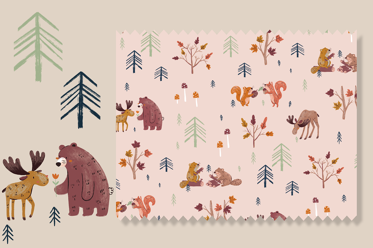 Autumn Woodland Pattern Design, a Pattern Graphic by Lady Bruniere Design (Photo 9 of 15)