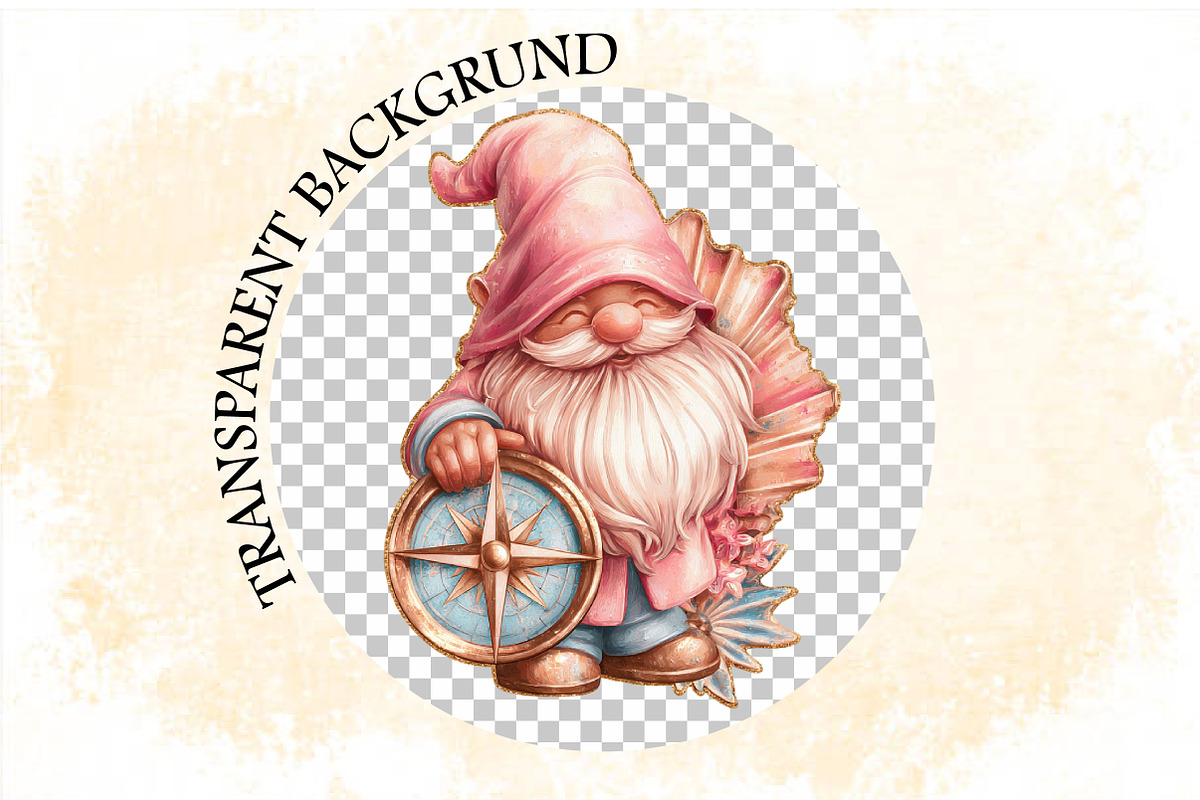 Seashell Gnome Clipart Bundle., an Illustration by SVGArt (Photo 9 of 9)