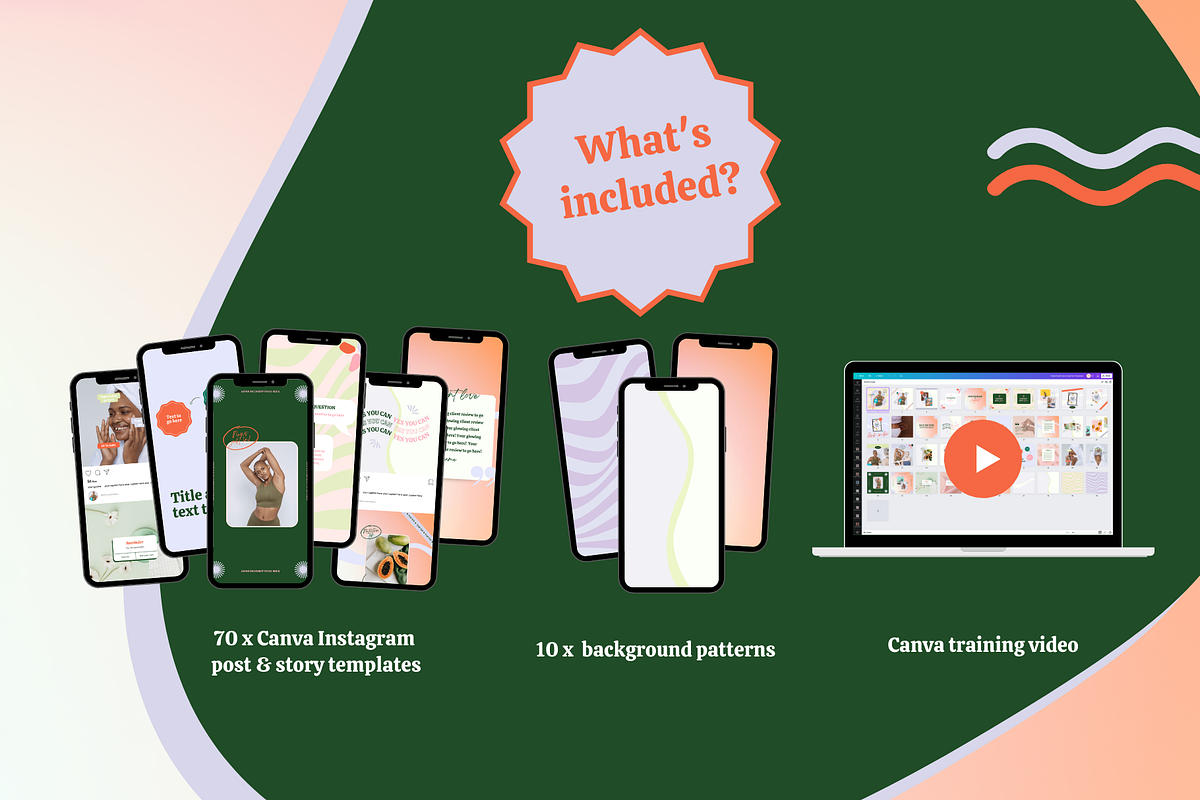 Canva Instagram templates for coach, a Social Media Template by Kurly Creative (Photo 3 of 10)