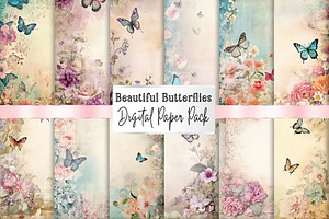 Shabby Chic Butterfly Digital Paper