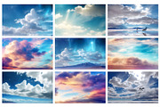Painted Sky Pictures, Sky Landscape, a Texture Graphic by by creative paper (Thumbnail 7 of 7)