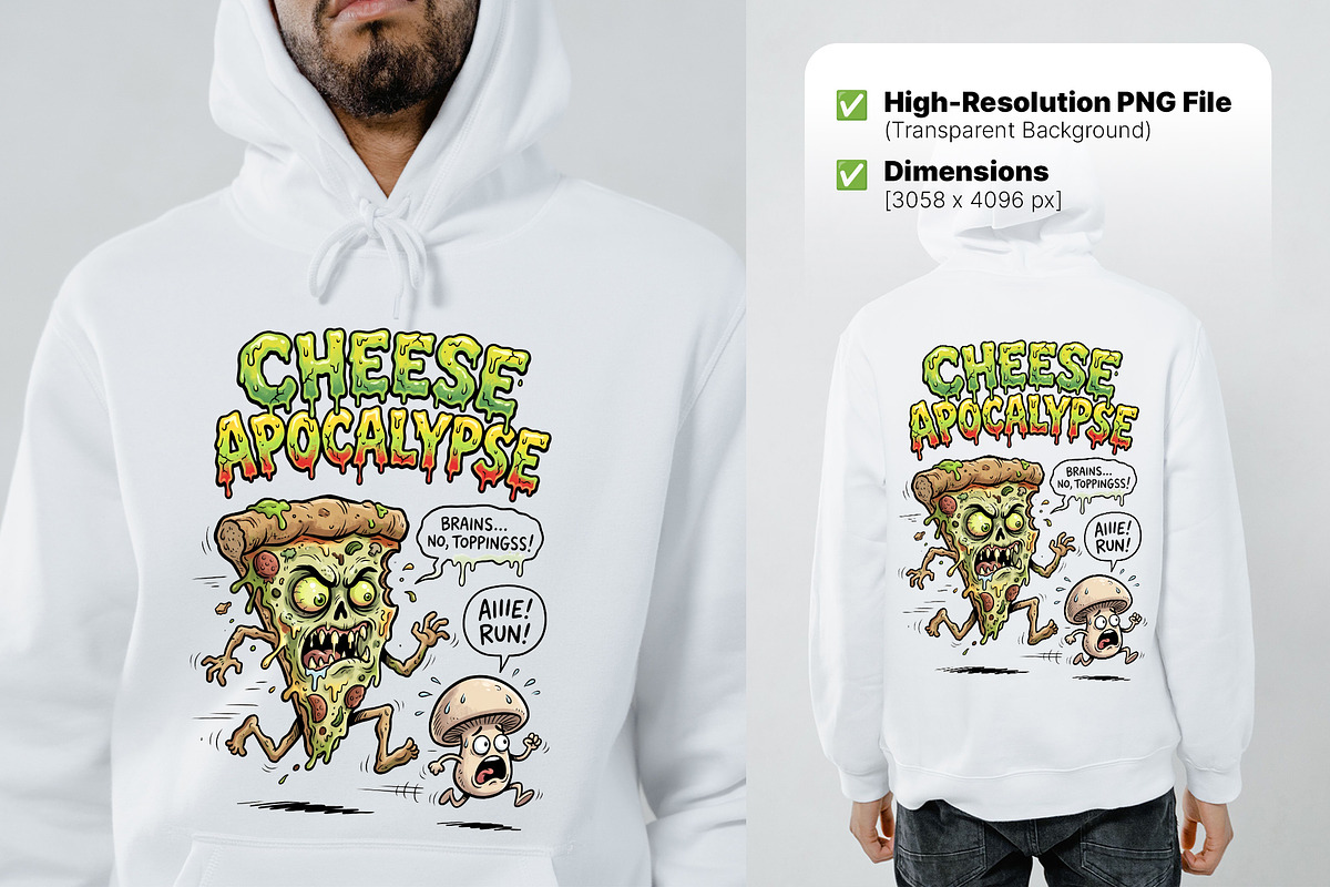 Cute Monster Zombie Pizza Slice PNG, a Food Illustration by zahidhossainalif (Photo 2 of 3)