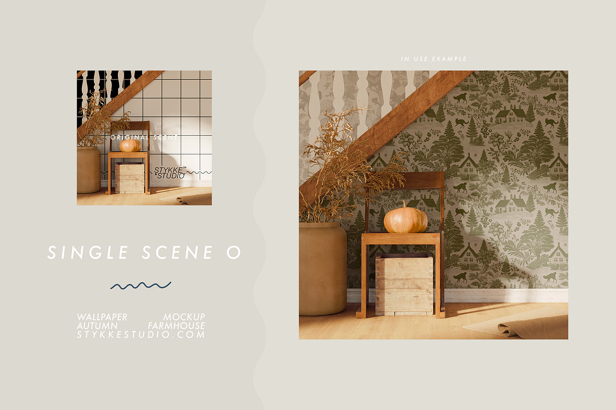 Autumn Farmhouse | WALLPAPER MOCKUP, a Household Mockup by Stykke Studio (Photo 18 of 22)