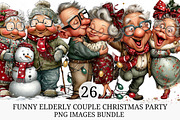 Funny Elderly Couple Christmas Party, an Illustration by Craft Nest (Thumbnail 1 of 10)