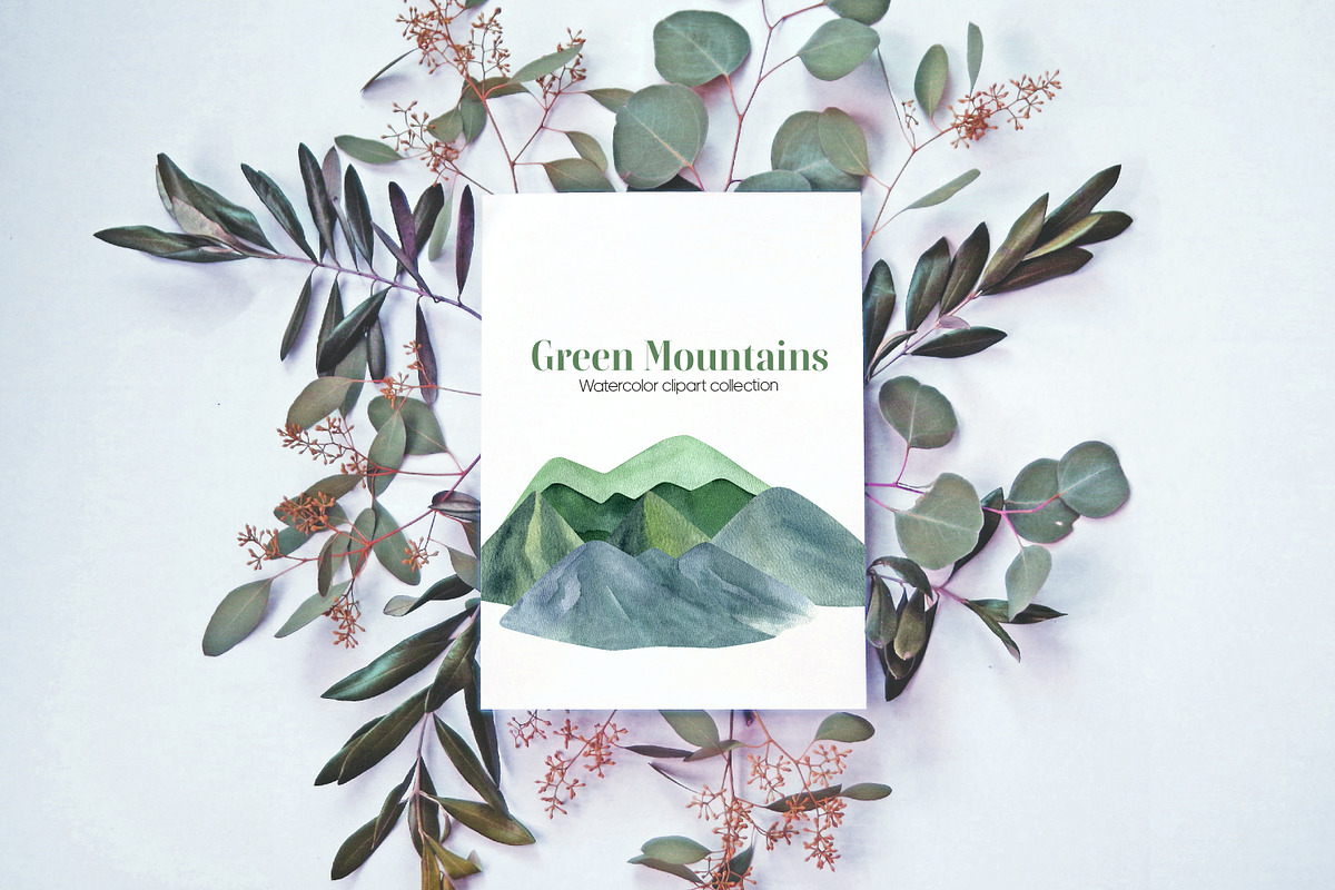 Watercolor Mountain Landscapes, a Seasonal Illustration by Anntre (Photo 4 of 4)