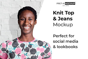 Knit Top and Jeans Mockup