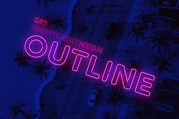 Retro Neon Font - Outline Style preview 8
