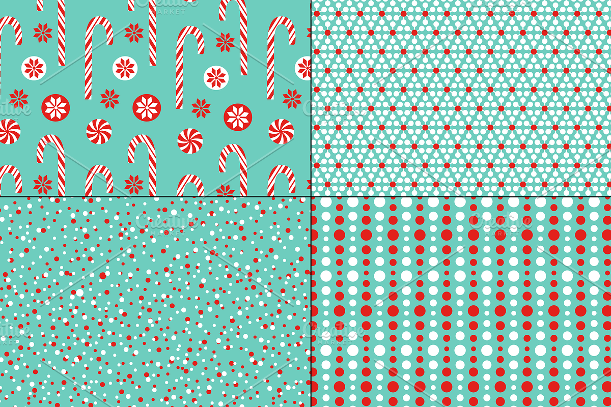 Seamless Red Blue Christmas Patterns, a Pattern Graphic by Melissa Held ...