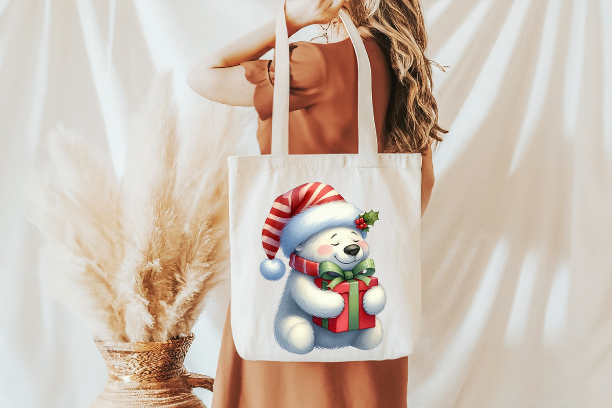 Cute Christmas Polar Bear Clipart, an Illustration by Pixels.Craft (Photo 7 of 7)