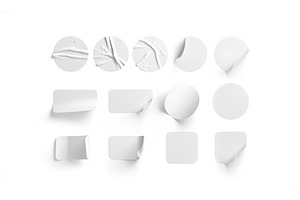 Set Of 13 White Stickers 3D Model