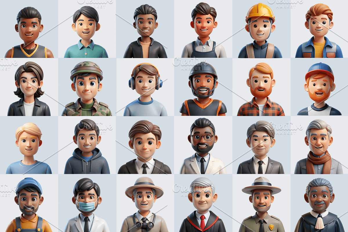 3D Avatars - 168 Avatar Icons, a Characters & Person 3D Model by Palleon (Photo 4 of 8)