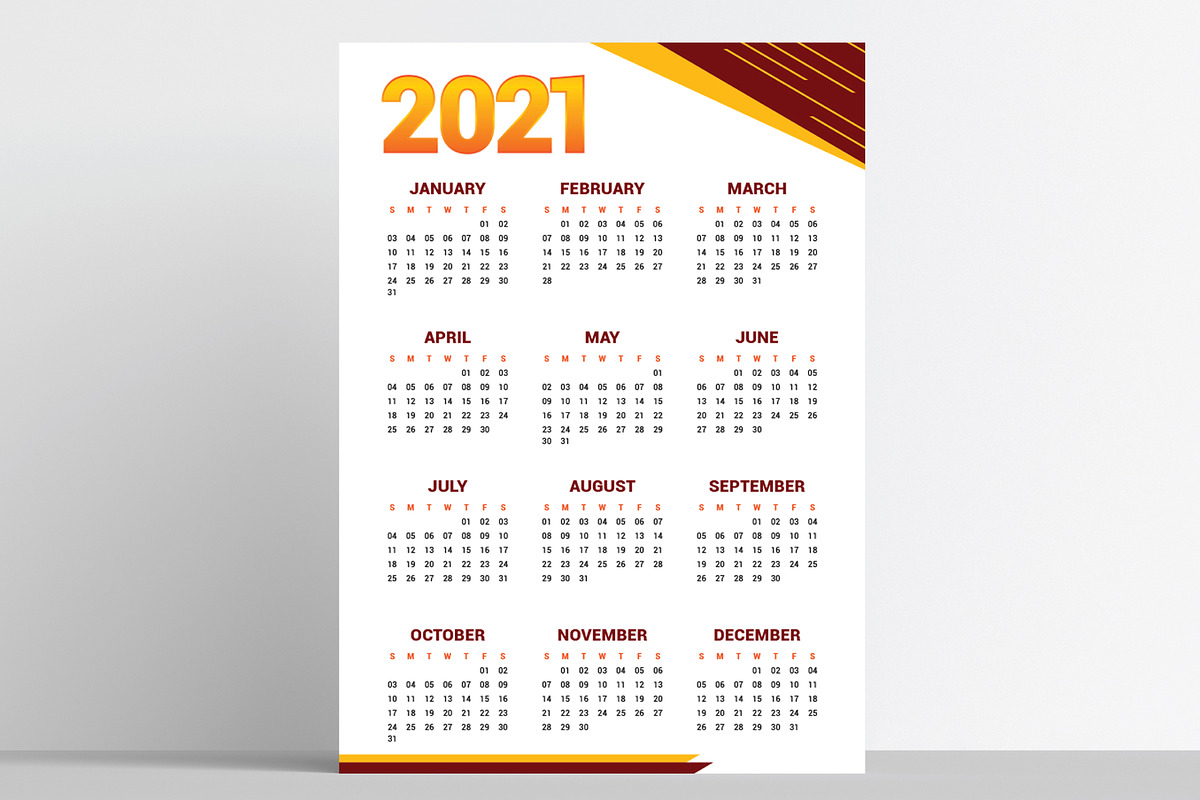 A4 Size 2021 Calendar - Editable, a Templates & Theme by rix_designs (Photo 3 of 3)