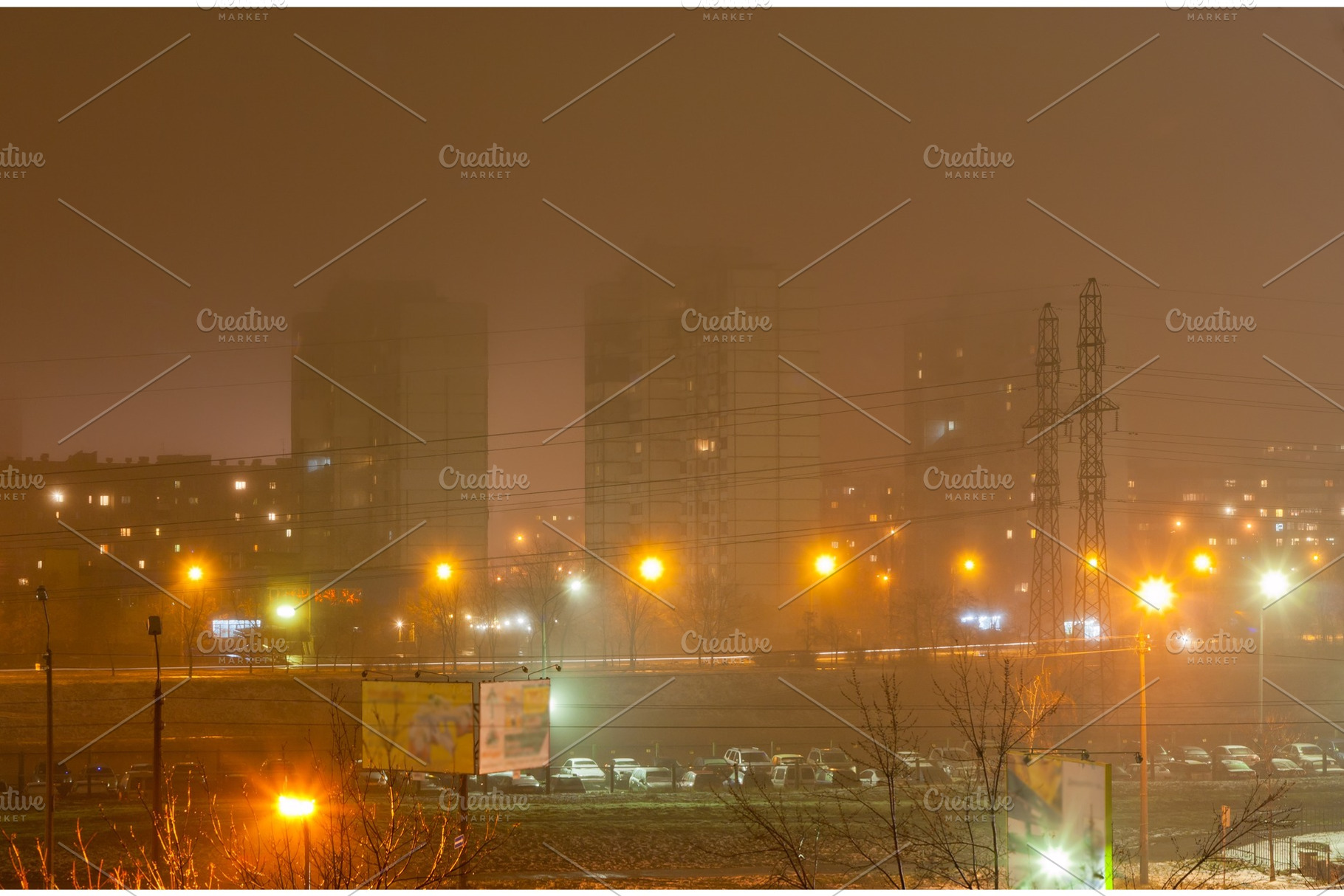 Foggy night in Kyiv, an Architecture Photo by Leonid Andronov