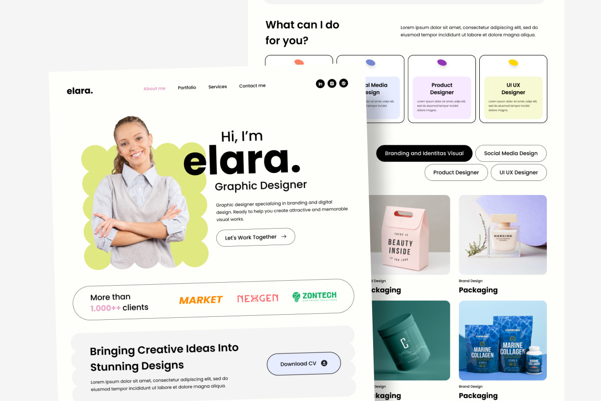 Graphic Designers Portfolio Landing, a Landing Page Template by twinstd (Photo 3 of 5)