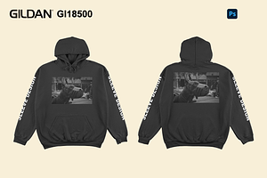 Gildan GI18500 Flat Mockup Template, a Hoody Mockup by Infinity Mockups