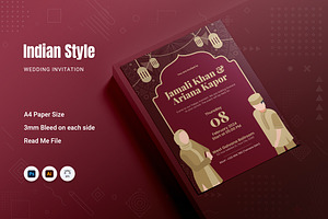 Indian Style Wedding Invitation, an Invitation Template by Fannan Studio