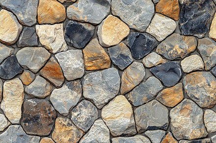 Textured stone wall made of various shapes and colors of stones, including gray, a Texture Graphic by Textures & Backgrounds