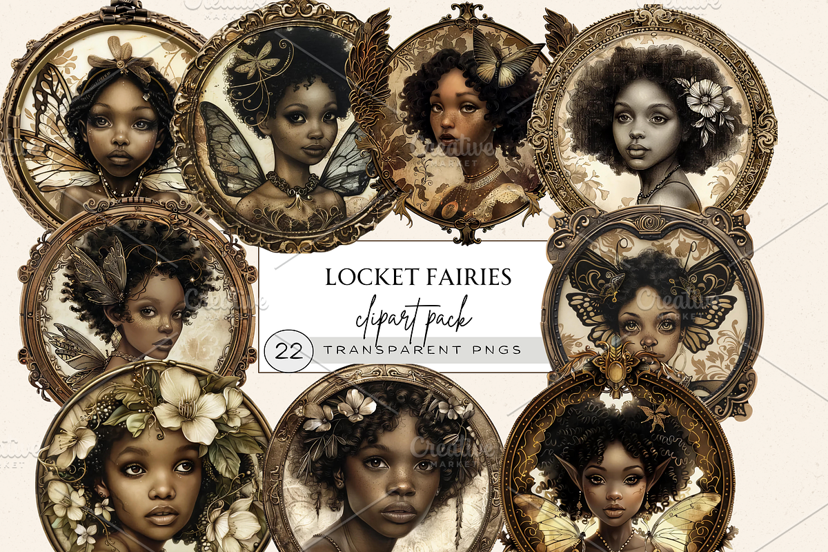 AFRICAN AMERICAN LOCKET FAIRY PNG, a Person Illustration by Daring Digies (Photo 1 of 8)