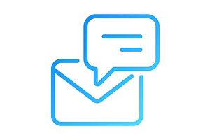 Speech bubble with envelope, an Outline Icon by IMG Visuals