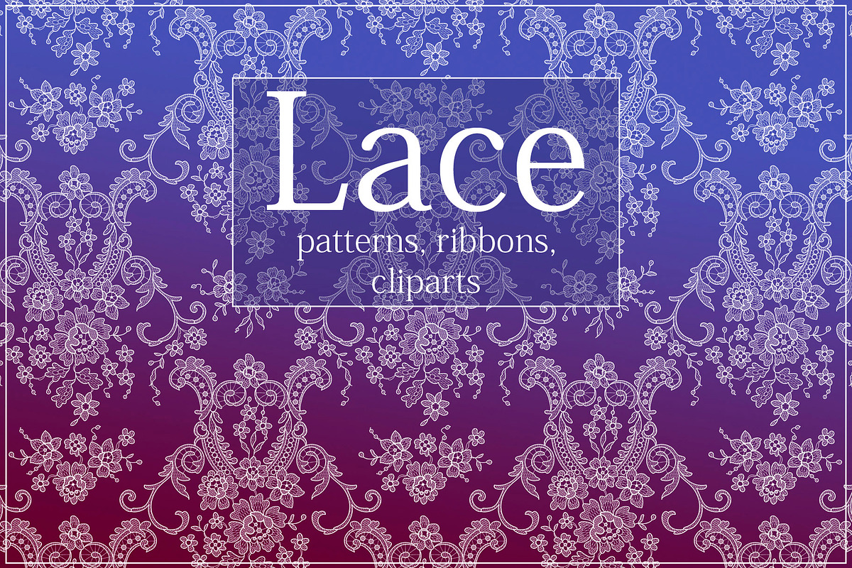 Lace patterns, ribbons, cliparts., a Pattern Graphic by Ajuga (Photo 1 of 10)