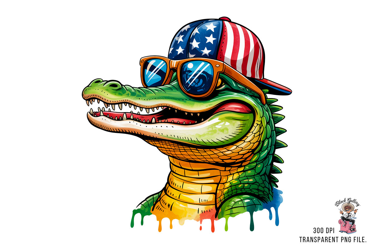 Alligator Png, Patriotic Png Bundle, an Illustration by Clipart Bloom (Photo 9 of 11)